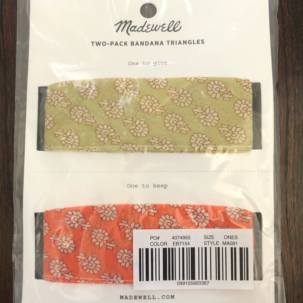 COPY - NWT Madewell 2-pack Triangle Bandanas